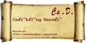 Csákány Dezső névjegykártya